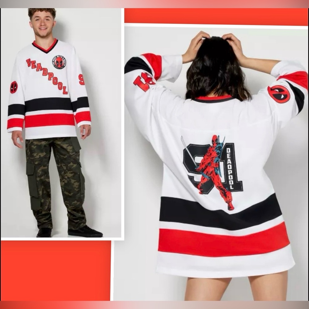 Marvel Deadpool Hockey Jersey- NWT